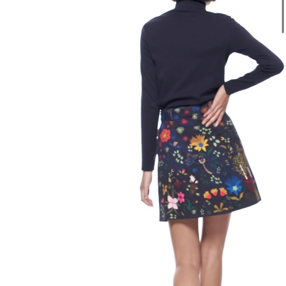 The Kit Navy Blue Whimsy Woodsie Cottagecore High Waisted Tie Cargo Skirt Size S - Picture 2 of 13